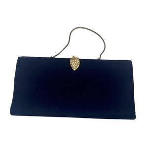 Peck and Peck Vintage Black velvet mirror‎ comb 1950's Evening Bag clutch